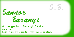 sandor baranyi business card